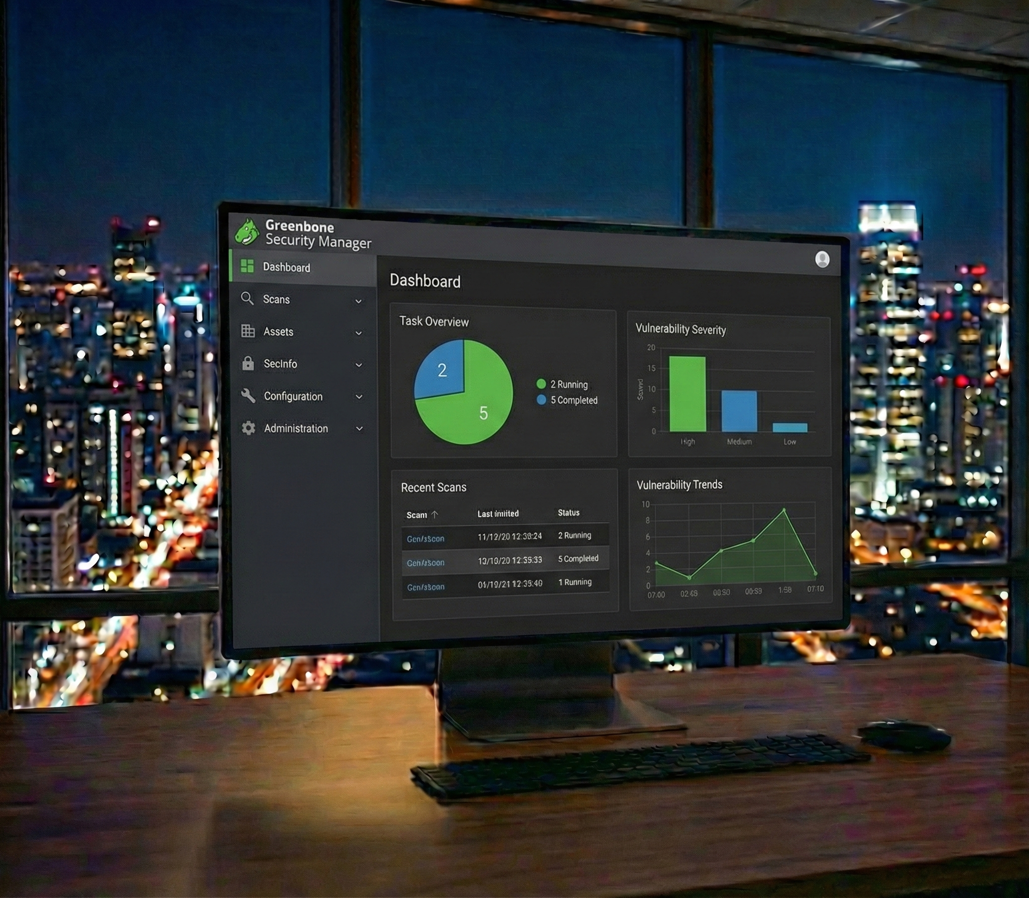OpenVAS Vulnerability Scanner Dashboard